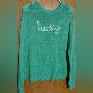 Wooden Ships Green Lucky Cover Sweater